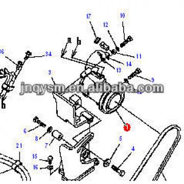 excavator PC200LC-8, air conditioner compressor, excavator cooling system