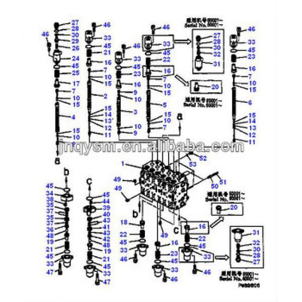 Hydraulic main valve for Excavator PC200-6 723-46-13702 original parts #1 image